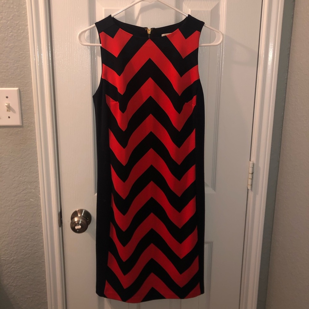 Michael Kors Orange Chevron Designer Dress